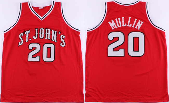 Men's Red St John's Red Storm #20 Chris Mullin Stitched Jersey